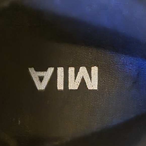 MIA Black Chunky Heel Faux Leather Lace Up Boots Womens 8.5 - Picture 11 of 11